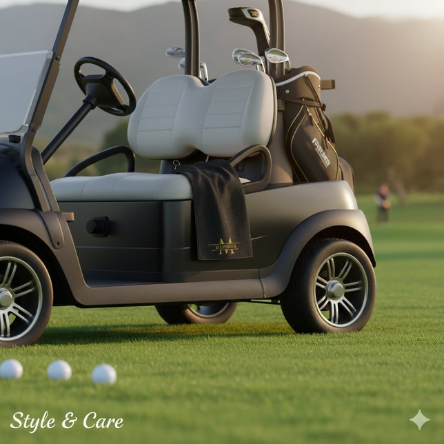 Serviette De Golf Elegant Custom Name and Initials Golf Towel Design (Elegant Custom Name and Initials Golf Towel Design)