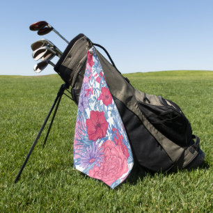 Serviette De Golf Élégant floral aquarelle décoration accrocheuse
