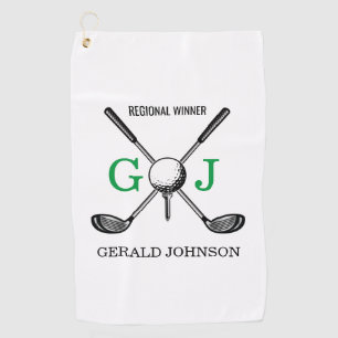 Serviette De Golf Élégant minimaliste Golf Monogramme Conception