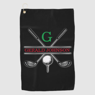 Serviette De Golf Élégant minimaliste Golf Monogramme Conception