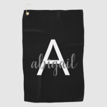 Élégant Moderne Personnalisé Monogramme Nom Noir