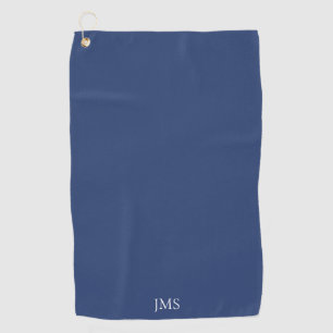 Serviette De Golf Élégant Monogramme Bleu