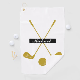 Serviette De Golf Élégant script cursif Nom personnalisé Logo