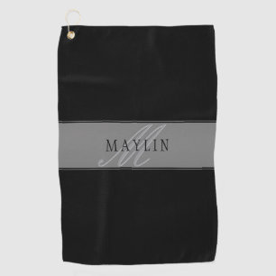Serviette De Golf Élégant script modifiable Nom commercial/autre tex