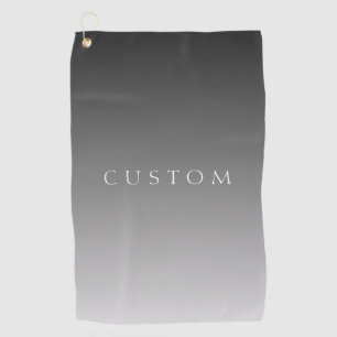 Serviette De Golf Élégant texte sur simple moderne gris ombre dégrad