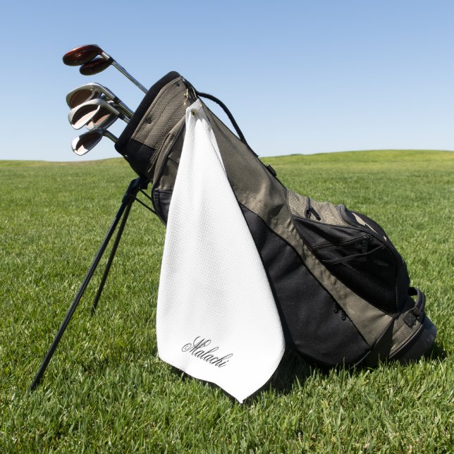 Serviette de golf élégante personnalisée avec nom  (Vert)