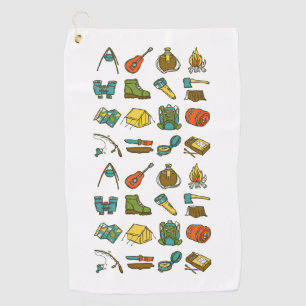 Serviette De Golf Éléments de camping multicolores