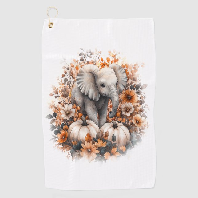 Serviette De Golf Elephant Citrouille du pays de chemise (Devant)