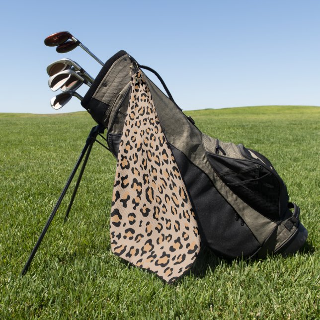 Serviette De Golf Empreinte de léopard, Spots de léopard, Leopard Br (Vert)