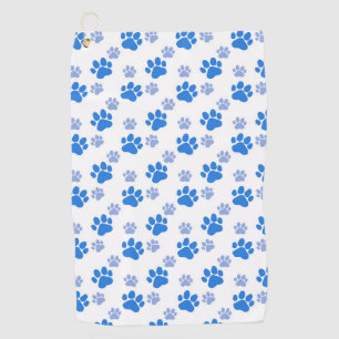 Serviette De Golf Empreinte de Patte de Chien Bleu Simple Amoureux d