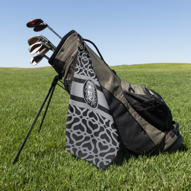 Serviette de golf en argent Medusa de luxe (Vert)