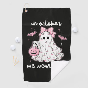 Serviette De Golf en Octobre Nous Portons Rose Fantôme Halloween