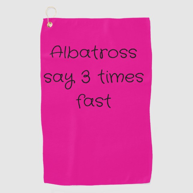 Serviette de golf en rose chaud avec terme de golf (Devant)