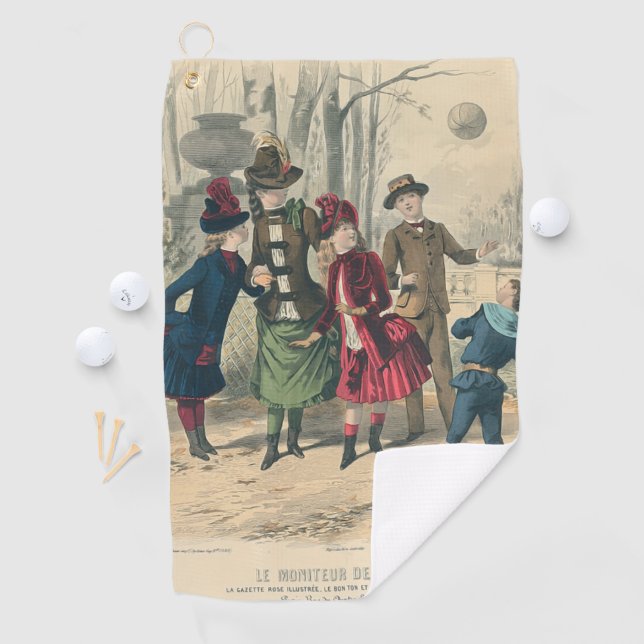 Serviette De Golf Enfants Famille Antique Victorienne Enfant (En situation)