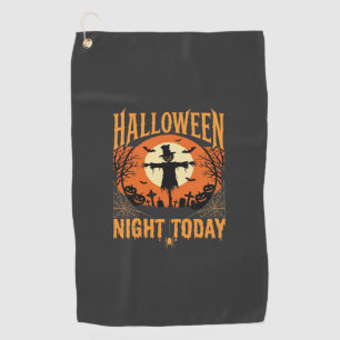 Serviette De Golf Épouvantail de cimetière de nuit d'Halloween Vecte