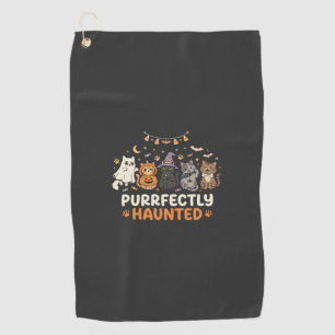 Serviette De Golf Équipe de chats hantés d'Halloween