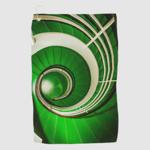Serviette De Golf Escalier vert circulaire