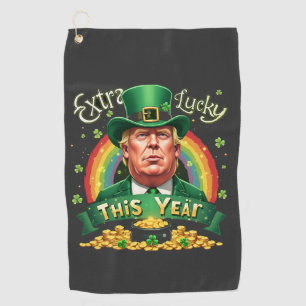 Serviette De Golf Extra Lucky cette année St Patrick Day Trump Leopa