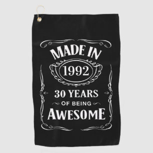Serviette De Golf Fabriqué en 1992 30 ans d'être génial anniversaire