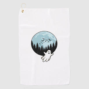 Serviette De Golf Fantôme d'Halloween Forêt Sombre Lune Vintage_1