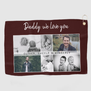 Serviette De Golf Father with Kids and Family Dad Photo Collage