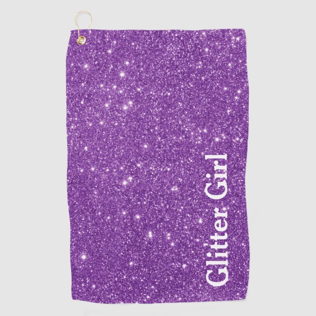 Serviette De Golf Faux Faux Faux Sparkle, fille à Parties scintillan (Devant)