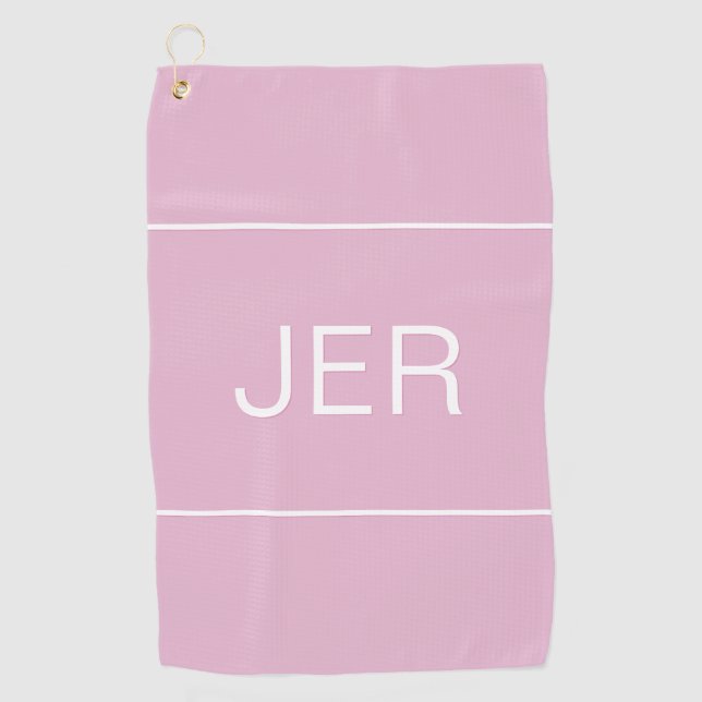 Serviette De Golf Feminine Rose Personnalisé Monogramme Golfer Sport (Devant)