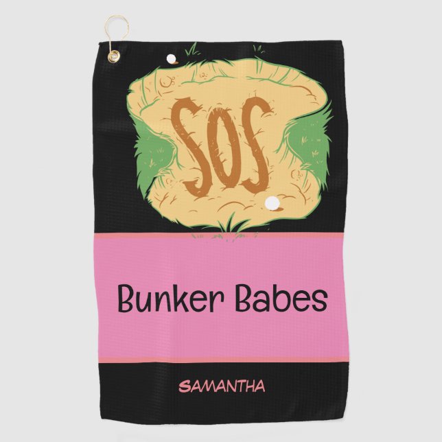 Serviette De Golf Femme de golf Bunker Babes (Devant)