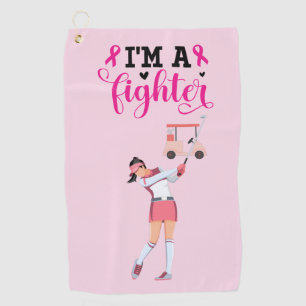Serviette De Golf Femme de golf sur la conscience du cancer du sein