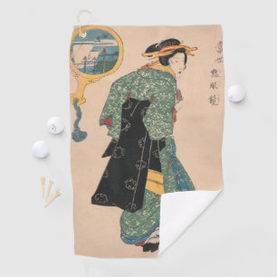 Serviette De Golf Femme japonaise Kimono : Ukiyo-e Woodblock Imprime
