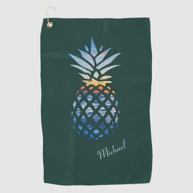 Serviette De Golf Fête des pères d'ananas Sunset Beach Custom (Devant)