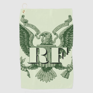 Serviette De Golf Fête des Pères Golf Papa Vintage Aigle Crest Monog