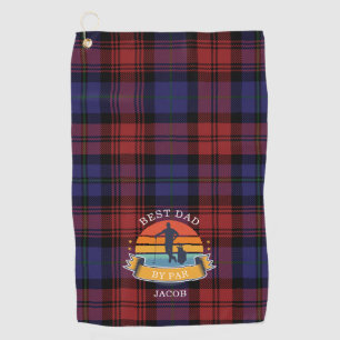 Serviette De Golf Fête des pères Plaid Meilleur Papa Par Par Rouge V