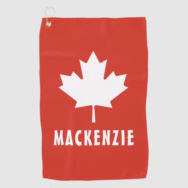 Serviette De Golf Fête du Canada Rouge Blanc Canadien Drapeau Maple  (Devant)