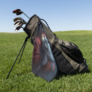 Serviette De Golf Fête du Père Noël du chat bleu russe
