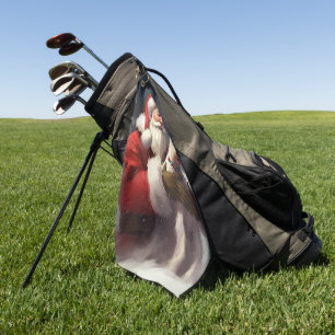 Serviette De Golf Fête Noël Festive du Père Noël Terrier du Père Noë