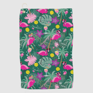 Serviette De Golf 🤩 Fête tropicale au pickleball, 