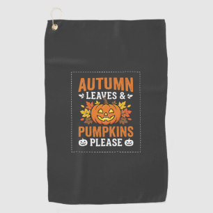 Serviette De Golf Feuilles d'automne Citrouille Halloween Design
