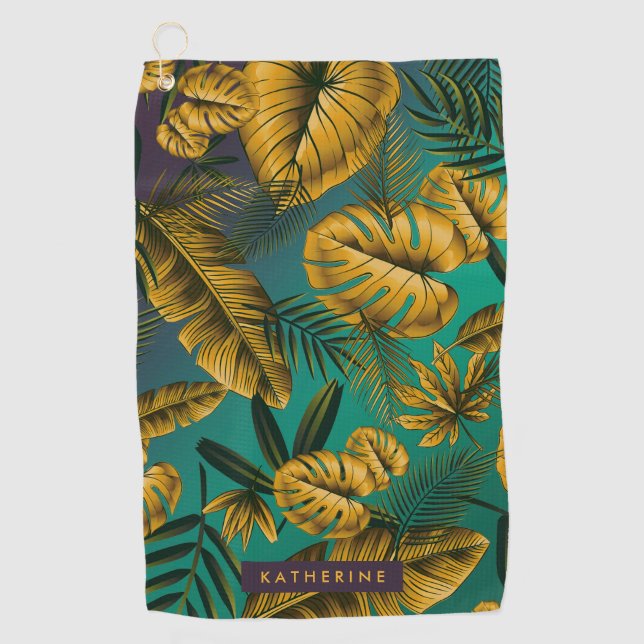 Serviette De Golf Feuilles tropicaux (Devant)
