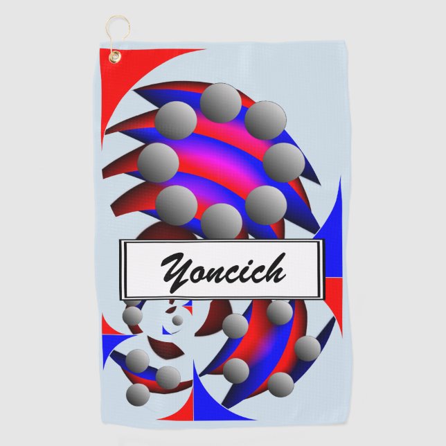 Serviette De Golf Fibonacci 'Fish' par Kenneth Yoncich (Devant)
