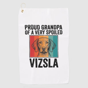 Serviette De Golf Fier grand-père Vizsla conception vintage amateur 