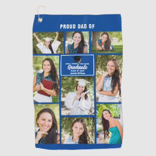 Serviette De Golf Fier Papa Graduation Photo Collage Fête des pères