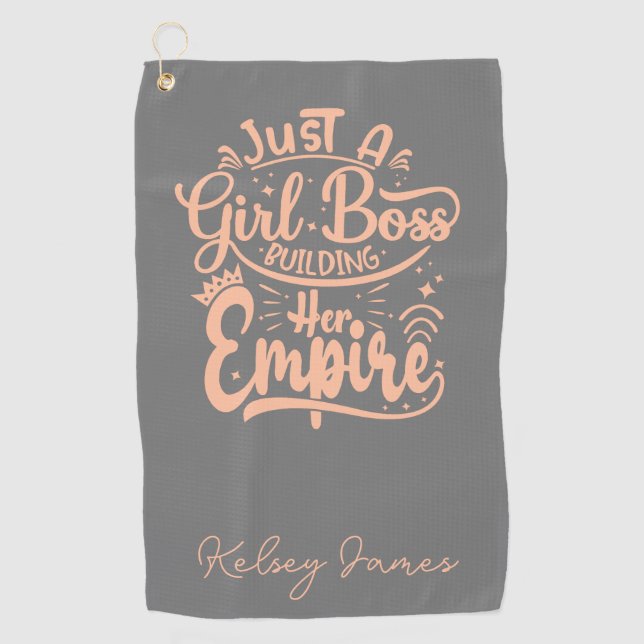 Serviette De Golf Fille Boss Construire Son Empire Personnalisé (Devant)