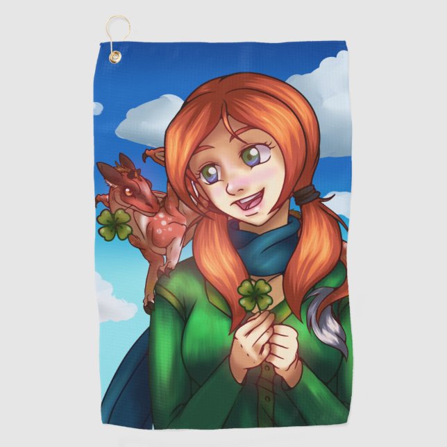 Serviette De Golf Fille chanceuse (Devant)