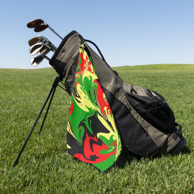 Serviette De Golf Fissures afrocentriques (Vert)