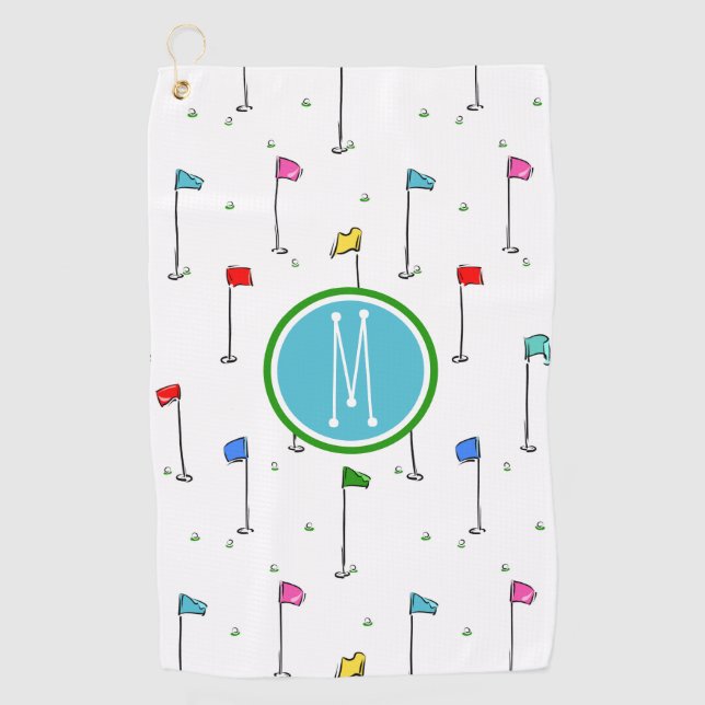 Serviette De Golf Flags de golf personnalisés pour enfants ‘n Pins (Devant)