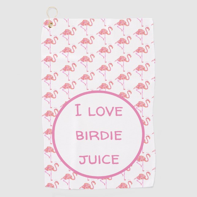 Serviette de golf Flamant rose (Devant)