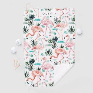 Serviette De Golf FLAMANTS ROSES roses AWKWARRRD Aquarelle
