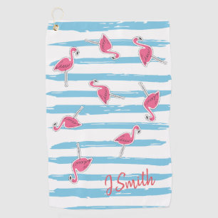 Serviette De Golf Flamants roses tropicaux d'été personnalisés de Ka