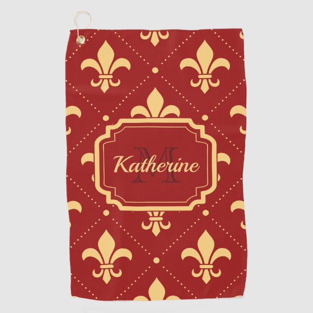 Serviette De Golf Fleur de lis Motif (Devant)